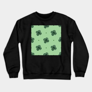 Lucky four leaf clover shamrock print on green Crewneck Sweatshirt